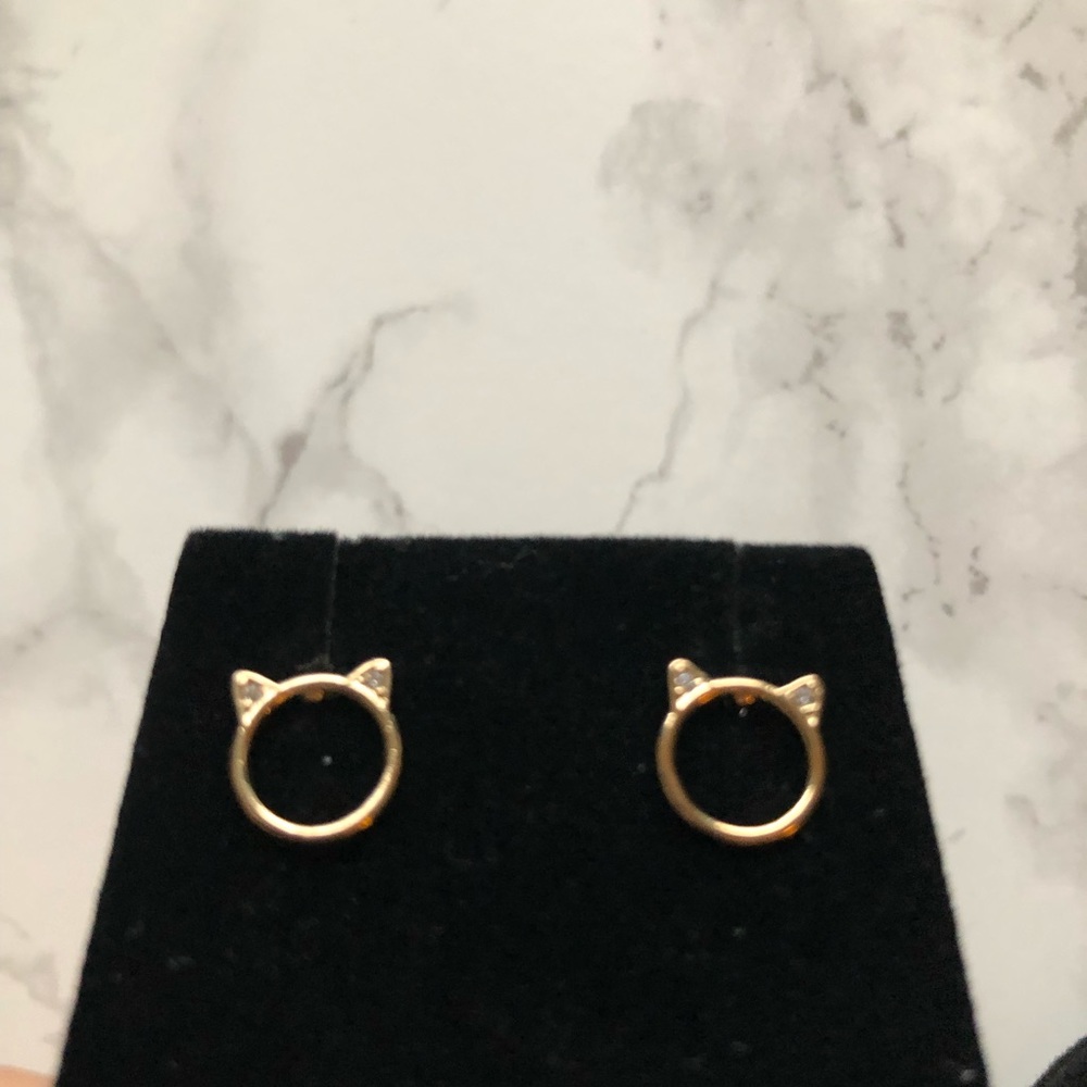 Tiny Kitten Earring Posts - image 2